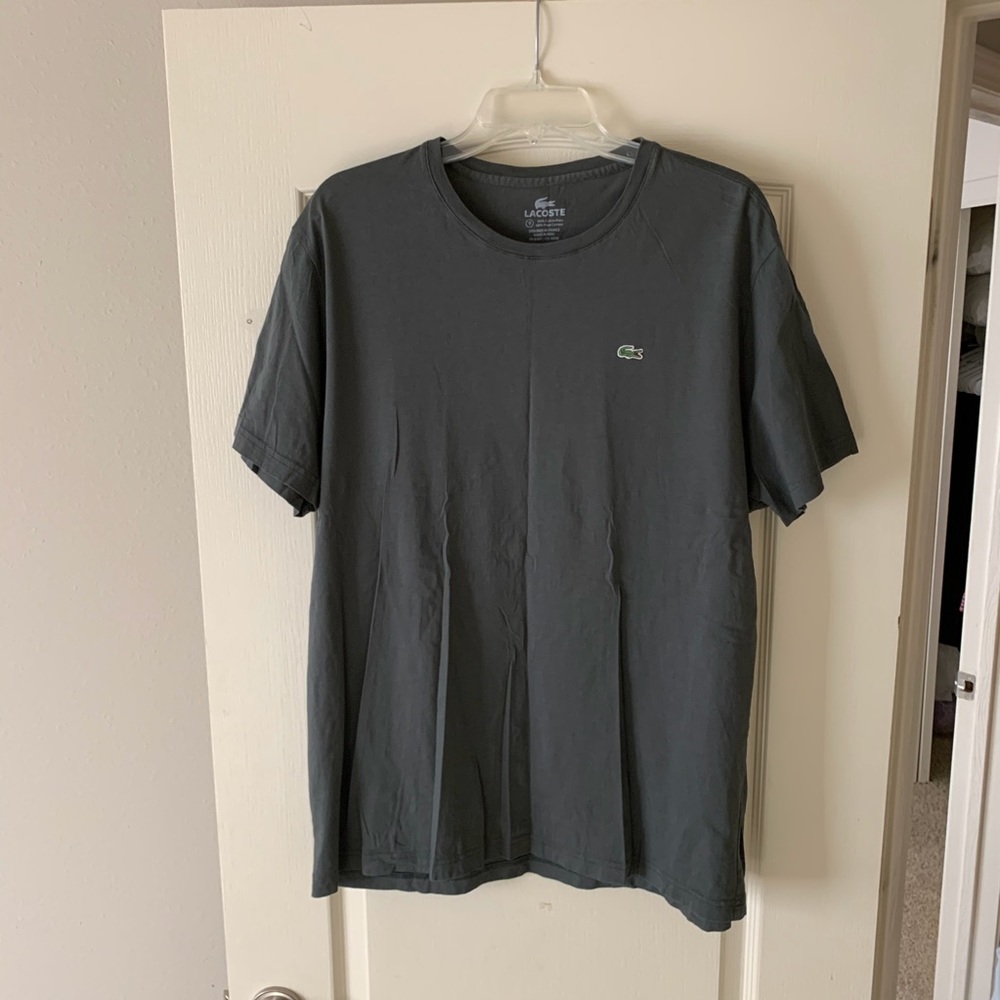 Charcol grey classic Lacoste t-shirt.